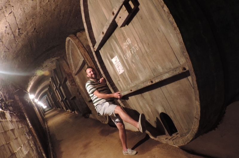 Our local Russian expert and wine guide Max enjoying himself in the cellars of Sauk Dere