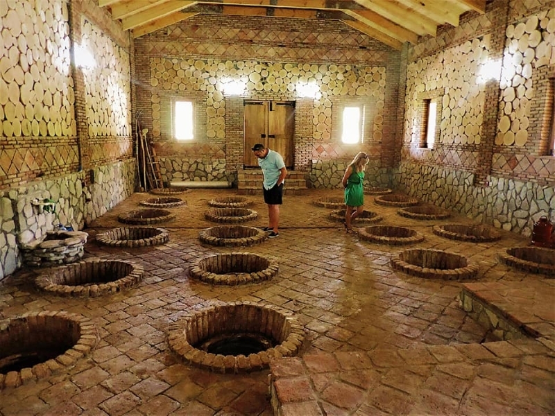 You spend a lot of time looking down holes on a wine tour in Georgia