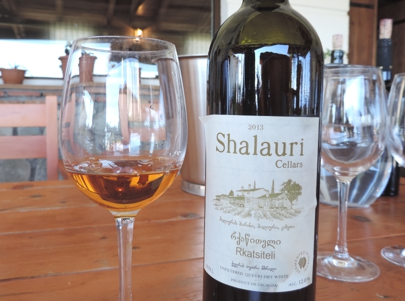 The beautiful color of this Qvevri amber wine from Shalauri Cellars in Kakheti, Georgia.