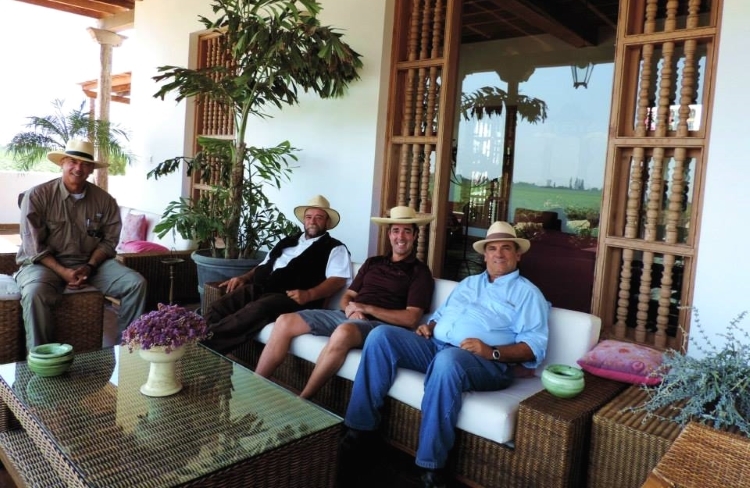 Gary enjoying chatting with the owners and winemakers at the Queirolo winery hotel. 