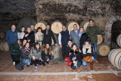 The cellars of Bodega de las Estrellas being enjoyed by visitors