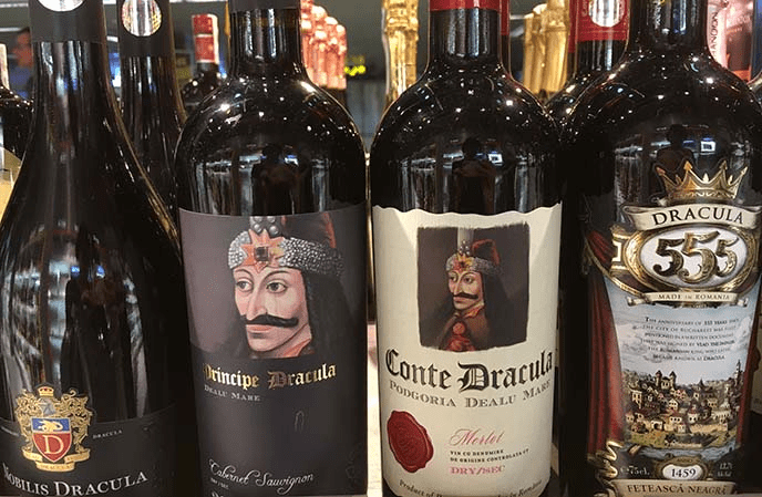 Dracula themed wine on wine tours Romania, of course!