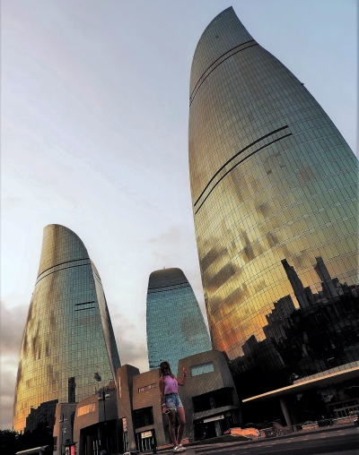 The famous Flame Towers in Baku make great photos