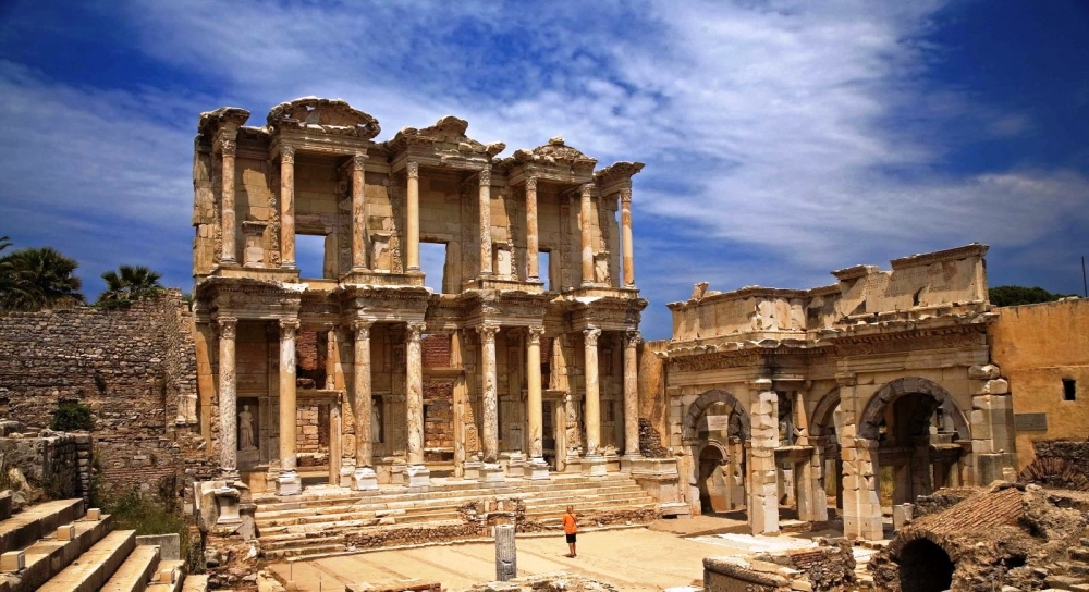 The beautifully restored Celsus library at Ephesus