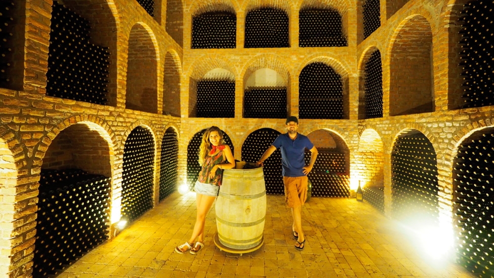 The lovely cellar at Urla winery on the Aegean wine route of Turkey