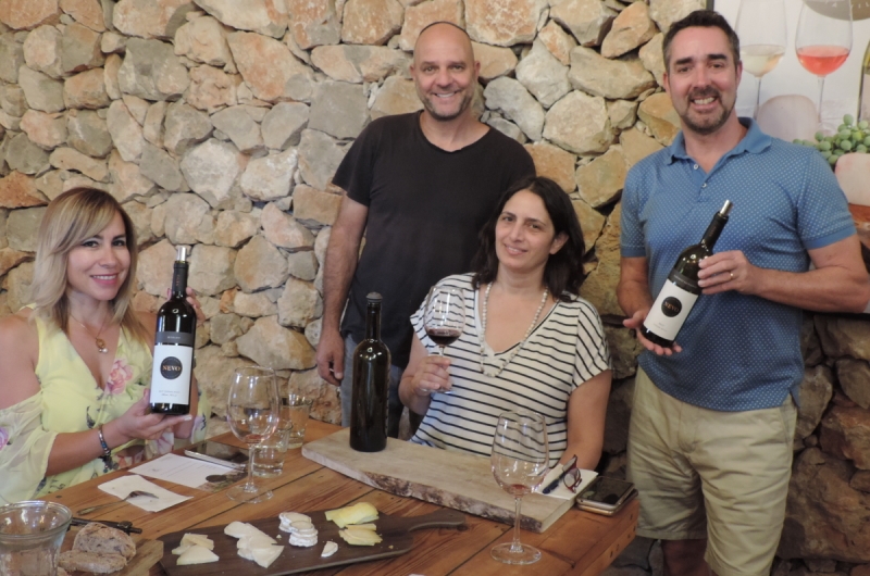 Here we are enjoying Nevo winery near Jerusalem with the winemakers