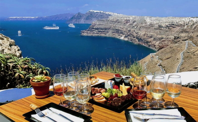 Great views from Venetsanos winery on Santorini