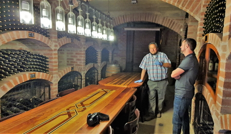 With El Escorial owner Rodrigo in his cellar
