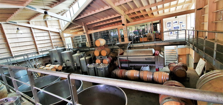 The compact production area at the Kingston winery