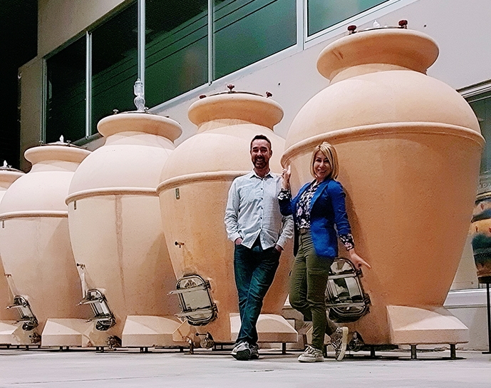 Gary and Malka at the Estampa winery in Colchagua, Chile