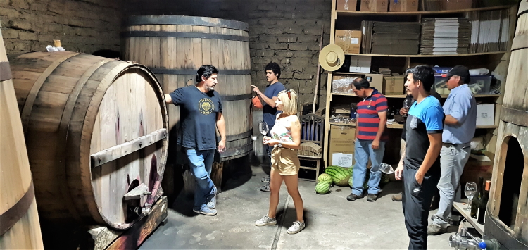 In the cellar at the Gonzalez Bastias winery