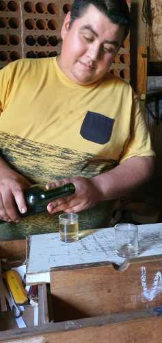 Tasting wine at the rustic, artesanal Santa Marta