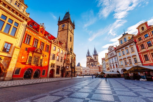 The lovely old town center of Prague