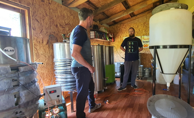 The Blau micro-brewery with its owner and brewer Matias