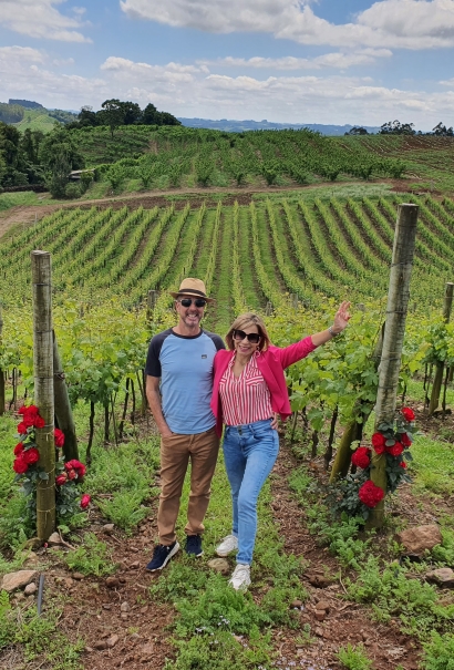 Enjoying the lovely vineyards at the La Grande Bellezza winery